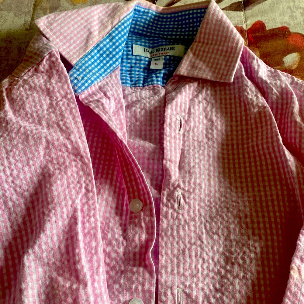Isaac Mizrahi Blue Checkered boys size 5  Shirt